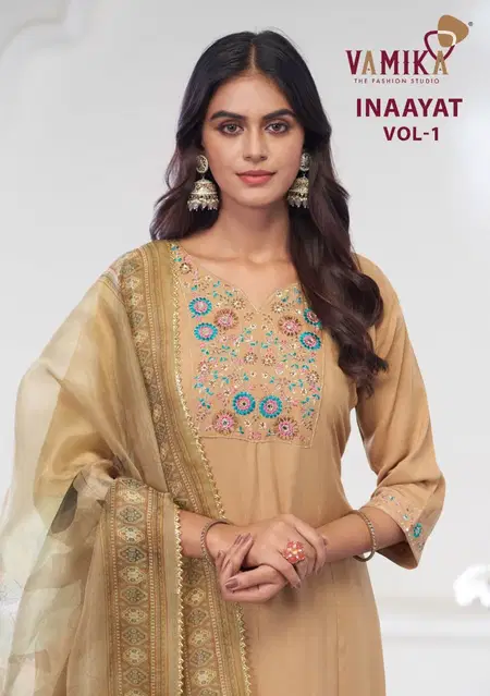 Inayat Vol 1 By Vamika Reyon Embroidery Kurti With Bottom Dupatta
